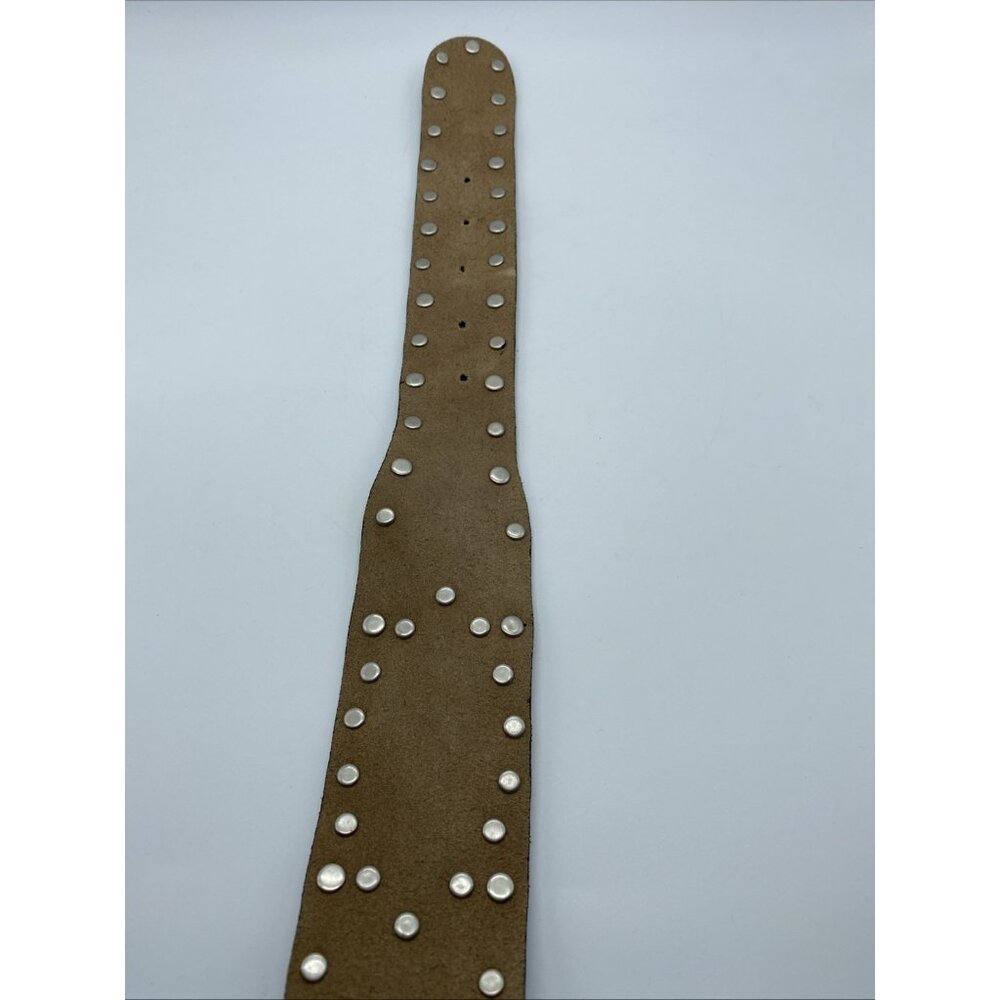 Brown Genuine Leather Belt F 20105 Women's Size M Stones, and Rivets - Picture 13 of 13